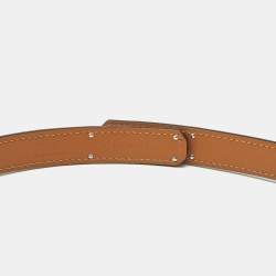 Pre Owned Hermès Kelly 18 Palladium Finish Adjustable Belt Bleu Navy Epsom Leather