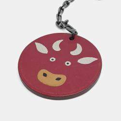 Pre Owned Hermes Silver Chain Bull Bag Charm