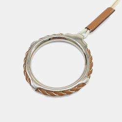 مملوكة مسبقًا عقد هيرميس جلد وفضي اللون