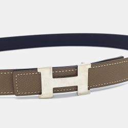 Pre Owned حزام هيرمس جلد بني ذو وجهين