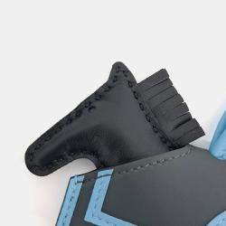 Pre Owned حلية حقيبة هيرميس روبيو أزرق أسود صغيرة