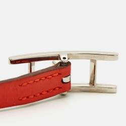 مملوكة مسبقًا سوار هيرميس بيهابي جلد برتقالي/أرجواني قابل للعكس بلمسة بلاديوم مقاس متوسط (ميديم)