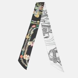 Pre Owned Hermès Black Brides de Gala en Fleurs Silk Twilly 