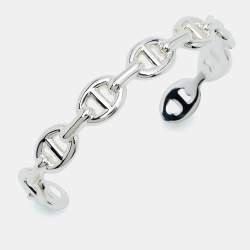 مملوكة مسبقًا Hermes Chain d'Ancre Sterling Silver Bracelet