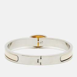 مملوكة مسبقًا Hermès Mini Clic Chain De Ancre Enamel Two Tone Metal Bracelet