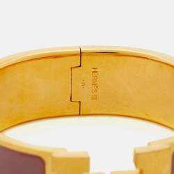 Pre Owned Hermès Clic Clac H Enamel Gold Plated Bracelet 