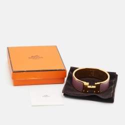 Pre Owned Hermès Clic Clac H Enamel Gold Plated Bracelet 