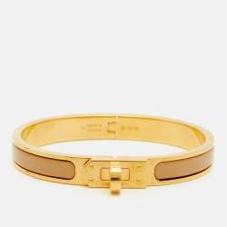 مملوكة مسبقًا سوار هيرمس كليك كيلي مطلي بالمينا ومعدن ذهبي