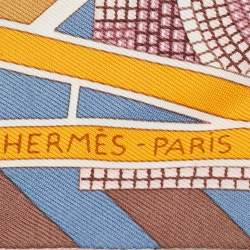 Pre Owned Hermès Pink/Beige L'art Indien des Plaines Silk Twilly 