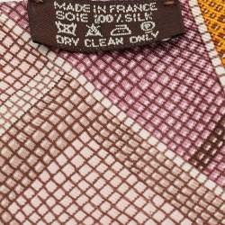 Pre Owned Hermès Pink/Beige L'art Indien des Plaines Silk Twilly 