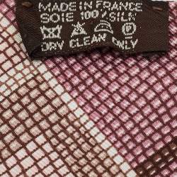 Pre Owned Hermès Pink/Beige L'art Indien des Plaines Silk Twilly 