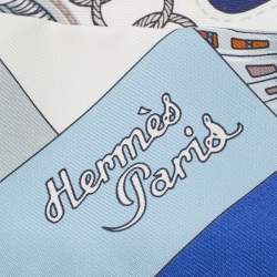 Pre Owned وشاح هيرمس حرير تويلي كليكيتيس أزرق