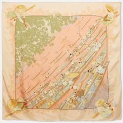 Pre Owned وشاح حرير هيرمس فينتاج مارشي فلوتان دو لاك إنلي وردي