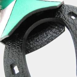 Pre Owned Hermes Barenia Leather Chevre Myzore Leather Handbag Charm Brown Green Light Pink Jockey Charm