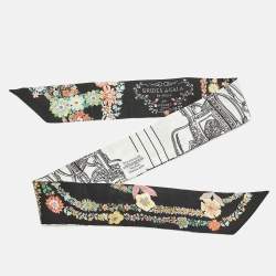 Pre Owned Hermès Black Brides de Gala en Fleurs Silk Twilly 