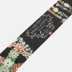 Pre Owned Hermès Black Brides de Gala en Fleurs Silk Twilly 