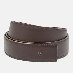 Pre Owned Hermès 85CM Waist Belt Strap Black/Dark Chocolat Swift and Box Leather 