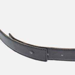 Pre Owned Hermès 85CM Waist Belt Strap Black/Dark Chocolat Swift and Box Leather 