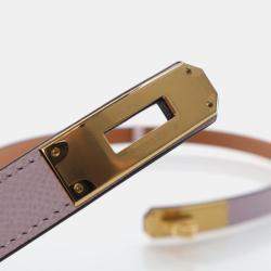 مملوكة مسبقًا Hermes Mauve Pale Epsom Kelly Pocket Belt 18