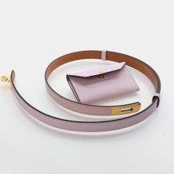 مملوكة مسبقًا Hermes Mauve Pale Epsom Kelly Pocket Belt 18