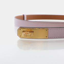 مملوكة مسبقًا Hermes Mauve Pale Epsom Kelly Pocket Belt 18