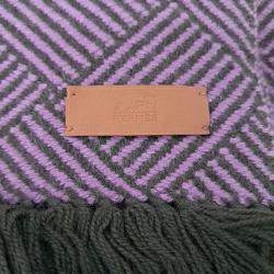 Pre Owned وشاح هيرمس كشمير بنفسجي أخضر