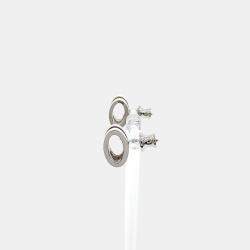 Pre Owned Hermes Pop H Logo Silver Earrings