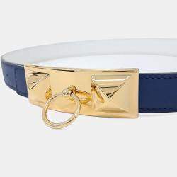 Pre Owned حزام هيرمس ميدور جلد أزرق (آر)