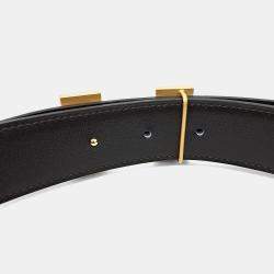 Pre Owned Hermes H Reversible Grey Leather Belt (U)