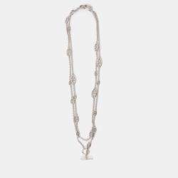 مملوكة مسبقًا Hermes Sterling Silver Farandole 160 Necklace