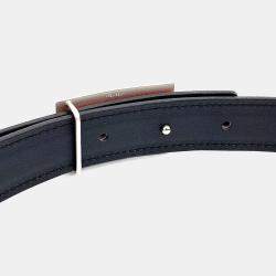 مملوكة مسبقًا Hermes Medore Black, Orange Leather Reversible Belt (U)