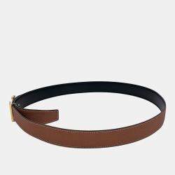 Pre Owned Hermes Black, Brown Reversible Leather Belt (Z)