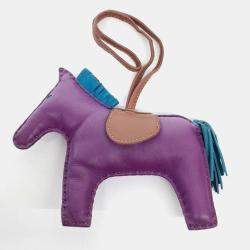 Pre Owned Hermes Rodeo Pink Leather Large Bag Charm 