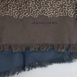 Pre Owned وشاح هيرمس حرير بني