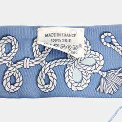 Pre Owned Hermes Twilly Blue Silk Scarf