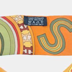 Pre Owned وشاح هيرمس تويللي حرير برتقالي