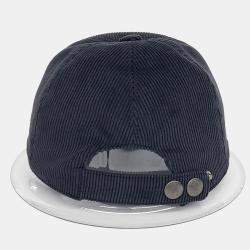 Pre Owned Hermes Navy Blue Corduroy Cap
