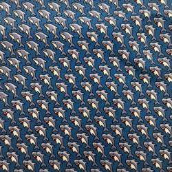 Pre Owned وشاح هيرمس حرير أزرق صغير