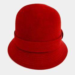 Pre Owned Hermes Red felt hat