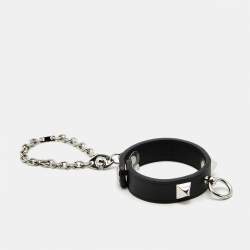 Pre Owned Hermès Rivale Leather Palladium Plated Glove Clip