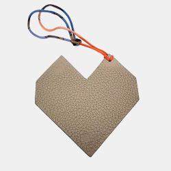 Pre Owned Hermes Petit H (Petit Hache) Heart Bag Charm