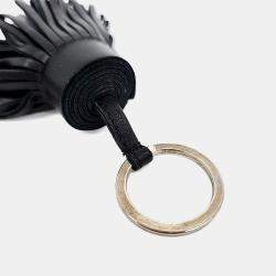 Pre Owned Hermes Carmen Black Leather Tassel Keyring