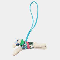 مملوكة مسبقًا Hermes Buddy Bag Charm Aloha Blue Hydra/Vert Comics Lambskin Mouton