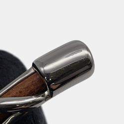 مملوكة مسبقًا سوار هيرمس تورساد مفتوح مقاس T4 معدن بني جلد