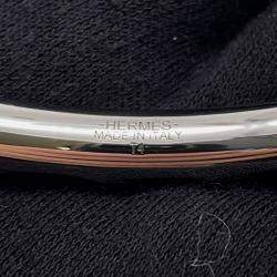 مملوكة مسبقًا سوار هيرمس تورساد مفتوح مقاس T4 معدن بني جلد