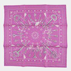 Pre Owned وشاح هيرمس حرير 100% بنفسجي مقاس 55