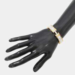 Pre Owned Hermes Clich Cheetah Size Pm Orfevre/Jaune D'Or/White Enamel Metal