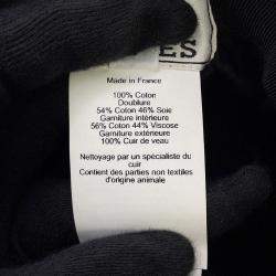 Pre Owned Hermes Hat Fred H Stripe Size 59 Black Cotton100%