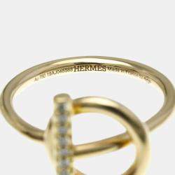مملوكة مسبقًا خاتم هيرمس إيكاب مرصع بالماس ذهب وردي 18 قيراط خاتم موضة مرصع بالماس ذهب وردي