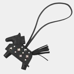 Pre Owned قفل هيومز روديو روبو أسود جلد الحمل مرصّع بحجم متوسط